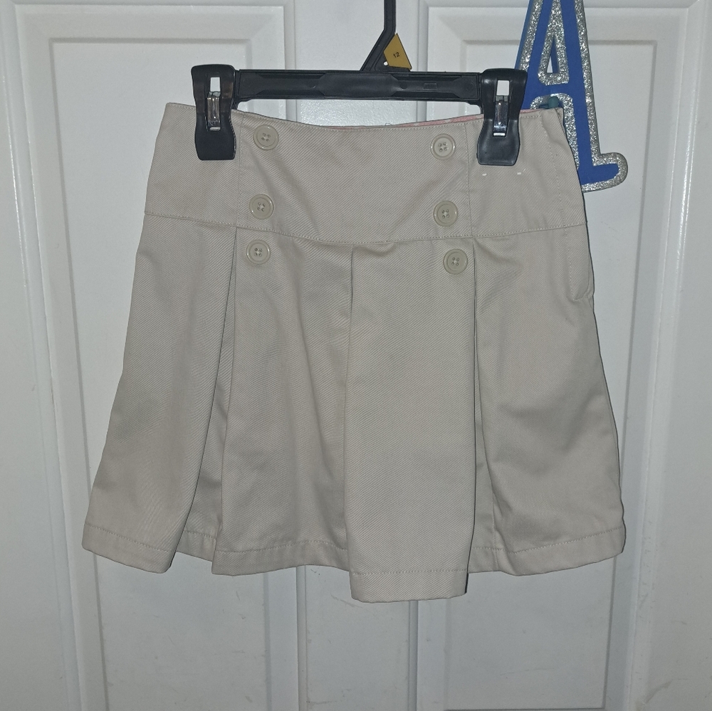 Gymboree Girl's School Uniform Pleated Woven Skort Sz 8